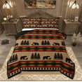 thumbnail image 1 of Manfei Afro Safari Bear Bedding Comforter Set, Bohemian Tribal Aztec Twin Comforter Sets, Rustic Farmhouse Bedding Set, Super Cozy Room Decor, 2pcs Reversible, 1 of 8