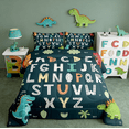 thumbnail image 1 of Manfei Alphabet Kids ABC Learning Twin Comforter Sets, Cartoon Dinosaur Bedding Set For Boys Girls,Jungle Dino Duvet 2 Pieces, 1 of 8