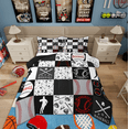 thumbnail image 1 of Manfei American Baseball Bedding Comforter Set for Kids, Grey Buffalo Geometric Twin Comforter Sets, Sport Player Reversible Bedding Set, Super Cozy Room Decor, 2-Piece, 1 of 8