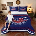 thumbnail image 1 of Manfei American Flag Full Size Comforter Sets, 1776-2026 250th Birthday Bedding Comforter Set, Navy Blue, Navy Reversible 3 Pieces, 1 Comforter and 2 Pillowcases, 1 of 6