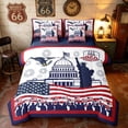thumbnail image 1 of Manfei American Flag Twin Bedding, Retro 250 Anniversary Bedding Comforter Set, Red Blue White, Navy Reversible 7 Pieces, 1 of 6