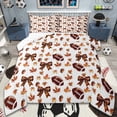 thumbnail image 1 of Manfei American Rugby Games Bedding Comforter Set,Brown Bowtie Bow Twin Comforter Sets,Rugby Sports Bedding Set For Boys Girls,Ultra Soft Home Decor Reversible,2pcs, 1 of 7