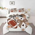thumbnail image 1 of Manfei American Rugby Games Bedding Comforter Set,Brown Bowtie Ribbon Twin Comforter Sets,Cute Daisy Flower Bedding Set For Girls,Microfiber Bedroom Decor Reversible,2-Piece, 1 of 8