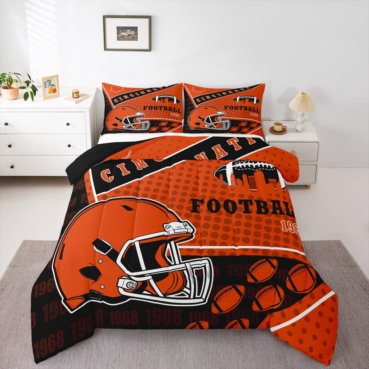 Manfei American Football City Full Size Comforter Sets,Cincinnati ...