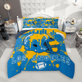 thumbnail image 1 of Manfei American Football Full Size Comforter Sets 3-Piece for Kids Teens, Rugby Helmet Bedding Comforter Set, Blue Orange Graffiti Splash Bedding Sets, Super Cozy Room Decor, 1 of 8