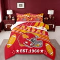 thumbnail image 1 of Manfei American Rugby Games Silhouette Bedding Comforter Set,Kansas Twin Comforter Sets,Red Rugby Helmet Bedding Set For Boys,Lightweight Room Decoration Reversible,2-Piece, 1 of 8