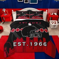 Manfei American Rugby Games Silhouette Bedding Twin Comforter Set,Atlant Down Comforter,Black Rugby Helmet Bedding Sets Twin with Comforter For Boys,Lightweight Room Decoration Reversible,2 Pieces