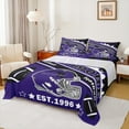 thumbnail image 1 of Manfei Rugby Ball Sport Silhouette Twin Sheet Sets,Baltimore Twin Fitted Sheet,Purple Rugby Helmet Flat Sheet For Boys,Lightweight Room Decoration,3 Pieces, 1 of 7