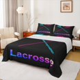 thumbnail image 1 of Manfei American Lacrosse Twin Sheet Sets Teens, Stripes Geometric Twin Fitted Sheet, Modern Sport Player Flat Sheet, Ultra Soft Home Decor, 3pcs, 1 of 7