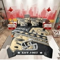 thumbnail image 1 of Feelyou American Sports Bedding Comforter Set 7 Pieces, Black Bisque Full Bedding Set, Rugby Football Soccer Fitted Sheet Flat Sheet, Lightweight Bedroom Decorative, 1 of 7