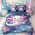thumbnail image 1 of Manfei Amphibian Axolotl Print 7-Piece Twin Bedding,Cute Animal Bedding Comforter Set,Navy Blue Reversible, 1 of 7