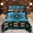 thumbnail image 1 of Manfei Ancient Aztec Theme Bedding Comforter Set,Blue Geometric Geometric Twin Comforter Sets,Black Boho Flower Bedding Set,Microfiber Bedroom Decorative Reversible,2-Piece, 1 of 8
