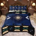 thumbnail image 1 of Manfei Ancient Aztec Theme Bedding Comforter Set,Darkblue Geometric Geometric Twin Comforter Sets,Boho bohemian Flower Bedding Set,Microfiber Bedroom Decorative Reversible,2 Pieces, 1 of 8