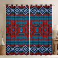 thumbnail image 1 of Manfei Ancient Aztec Theme Black Out Curtains,Gemetric Triangle Rhombus Curtains Pack of 2 (42x63 Each),Red Blue Bedroom Curtains For Adults,Ultra Soft Home Decor, 1 of 6