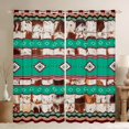 thumbnail image 1 of Manfei Ancient Aztec Theme Black Out Curtains,Retro Rustic Cowhide Curtains Pack of 2 (42x63 Each),Cyan Brown Bedroom Curtains For Adults,Ultra Soft Home Decor, 1 of 6