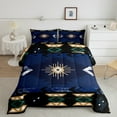 thumbnail image 1 of Manfei Ancient Aztec Theme Full Size Comforter Sets,Darkblue Geometric Geometry Bedding Comforter Set,Boho Bohemain Flower Bedding Sets,Microfiber Bedroom Decorative Reversible,3pcs, 1 of 8