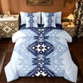 thumbnail image 1 of Manfei Ancient Aztec Theme Twin Bedding Sets 7pcs,Blue Geometric Geometric Bedding Comforter Set 7pcs,Boho bohemian Flower Sheet Sets,Microfiber Bedroom Decorative Reversible, 1 of 7