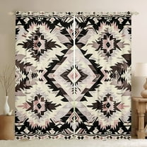 Manfei Ancient bohemian Aztec Black Out Curtains,Boho Tribal Gemetric Curtains Pack of 2 (42x63 Each),Beige Black Gray Bedroom Curtains For Men Women,Super Cozy Room Decor
