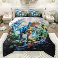 thumbnail image 1 of Manfei Ancient Dinosaur Full Size Comforter Sets,Tropical Botanical Coconut Bedding Comforter Set,Rainbow Print Bedding Sets For Kids,Microfiber Bedroom Decor Reversible,3 Pieces, 1 of 8