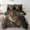 thumbnail image 1 of Manfei Ancient Soldier 7-Piece Twin Bedding Sets,Oil Painting Art Bedding Comforter Set,Vrown Black Sheet Sets For Kids Boys,Breathable Home Decor Reversible, 1 of 8