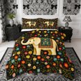 thumbnail image 1 of Manfei Aniaml Elephant Full Size Comforter Sets 3-Piece,Bohemian Flowers Bedding Comforter Set,1 Comforter and 2 Pillowcases,Reversible, 1 of 6