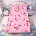 thumbnail image 1 of Manfei Animal Axolotl Fitted Sheet Full,Watercolor Amphibian Bed Set,3pcs,1 Fitted Sheet and 2 Pillowcases, 1 of 6