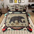thumbnail image 1 of Manfei Animal Bear 7pcs Bedding Comforter Set for Teens Female Men,Woodland Wildlife Queen Bedding Sets Super Cozy,Tribal Aztec Queen Sheet Sets,Breathable Home Decor,Reversible, 1 of 8