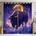 thumbnail image 1 of Manfei Animal Bison Blackout Curtains,Farmhouse Cattle Window Curtains Pack of 2 (38x45 Each),Purple Gold, 1 of 5