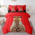 thumbnail image 1 of Manfei Animal Cheetah Bedding Comforter Set 7pcs for Teens Adults,Woodland Animal Queen Bedding Sets Super Cozy,Exotic Style Queen Sheet Sets,Lightweight Room Decor,Reversible, 1 of 8