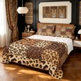thumbnail image 1 of Manfei Animal Cheetah Print Bed Sheets, Old Fashion Plaid Full Size Sheets, Brown, 4-Piece, 1 Flat Sheet, 1 Fitted Sheet and 2 Pillowcases, 1 of 6