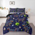 thumbnail image 1 of Manfei Animal Dinosaur 2pcs Bedding Comforter Set,Jungle Wildlife Twin Comforter Sets,Galaxy Planet Breathable Bedding Set,Microfiber Boys Bedroom Decor,Reversible, 1 of 8
