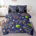 thumbnail image 1 of Manfei Animal Dinosaur 7-Piece Twin Bedding Sets,Jungle Wildlife Bedding Comforter Set,Galaxy Planet Breathable Sheet Sets,Microfiber Boys Bedroom Decor,Reversible, 1 of 8