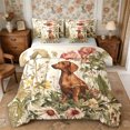 thumbnail image 1 of Manfei Animal Dog Full Size Bedding Sets 7 Pieces,Watercolor Flowers Full Size Bed in a Bag,Reversible, 1 of 6