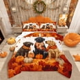 thumbnail image 1 of Manfei Animal Dogs 3-Piece Full Size Comforter Sets,Autumn Harvest Bedding Comforter Set,Festival Pumpkin Lightweight Bedding Sets,Microfiber Kids Bedroom Decor,Reversible, 1 of 8