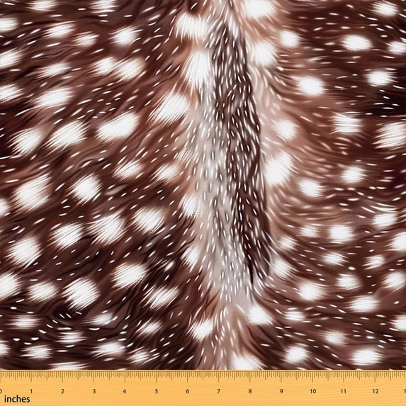 Manfei Animal Print Fabric by the Yard 1 Yard, Wildlife Theme Home Decor Fabric by the Yard, Mauve Fawn
