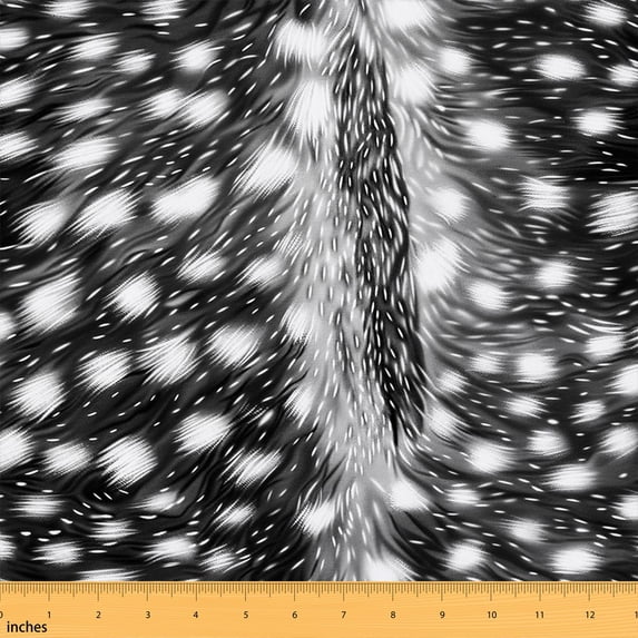 Manfei Animal Print Fabric by the Yard 2 Yards, Wildlife Theme Sewing Fabric, Monochrome Fawn