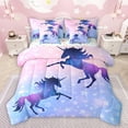 thumbnail image 1 of Manfei Animal Unicorn Bedding Comforter Set 7 Pieces for Girls Female,Dreamy Princess Full Bedding Set Lightweight,Gradient Galaxy Universe Fitted Sheet Flat Sheet,Microfiber Bedroom Decor, 1 of 8