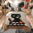 thumbnail image 1 of Manfei Anime Black Cat Queen Comforter Set for Kids Boys, Sushi Theme Bedding Sets, Traditional Japanese Food Bedding Comforter Set, Ultra Soft Home Decor Reversible 3-Piece, 1 of 8