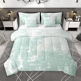 thumbnail image 1 of Manfei Aqua Marine Chic Abstract 7-Piece Twin Bedding Sets for Adult, Oil Printing Bedding Comforter Set, Mid Century Artwork Reversible Sheet Sets, Luxury Bedroom Decor, 1 of 8