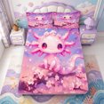thumbnail image 1 of Manfei Aquatic Axolotl Fitted Sheet Full,Ocean Animal Bed Set,3 Pieces,1 Fitted Sheet and 2 Pillowcases, 1 of 6