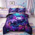 thumbnail image 1 of Manfei Aquatic Axolotl Full Size Comforter Sets,Colorful Salamander Bedding Comforter Set,Black Reversible,3 Pieces,1 Comforter and 2 Pillowcases, 1 of 7