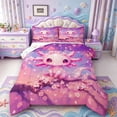 thumbnail image 1 of Manfei Aquatic Axolotl Full Size Comforter Sets,Ocean Animal Bedding Comforter Set,Colorful Stars Reversible,3 Pieces,1 Comforter and 2 Pillowcases, 1 of 7
