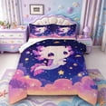 thumbnail image 1 of Manfei Aquatic Axolotl Queen Comforter Set,Watercolor Animals Pattern Comforter Sets Queen,Colorful Stars Reversible,3 Pieces,1 Comforter and 2 Pillowcases, 1 of 7