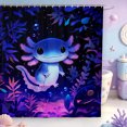 thumbnail image 1 of Manfei Aquatic Axolotl Shower Curtain 72Wx72L,Watercolor Ocean Animal Bathroom Curtain, 1 of 5