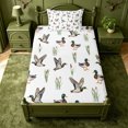 thumbnail image 1 of Manfei Aquatic Bird Pattern Fitted Sheet Full,Farmhouse Cabin Bed Set,3pcs,1 Fitted Sheet and 2 Pillowcases, 1 of 6