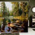thumbnail image 1 of Manfei Aquatic Bird Pattern Shower Curtain 72Wx72L,Farmhouse Mallard Duck Bathroom Curtain, 1 of 5