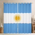 thumbnail image 1 of Manfei Argentinian Flag Kitchen Curtains,Blue White Yellow Black Out Curtains Pack of 2 (42x63 Each), 1 of 7