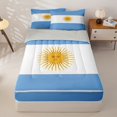 thumbnail image 1 of Manfei Argentinian Flag Zipper Twin Comforter Sets with Fitted Sheet and 2 Pillowcases,Blue White Yellow Zipper Bedding Set,Light Gray Reversible,4pcs, 1 of 8