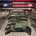 thumbnail image 1 of Manfei Army Tank Bedding Queen Comforter Set, Retro American Flag Comforter Sets Queen Size, Military Camo Reversible Comforters & Duvets, Ultra Soft Room Decor, 3 Pieces, 1 of 8