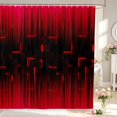 thumbnail image 1 of Manfei Art Check Shower Curtain 72Wx78L,Geometric Grid Bath Curtain,Black Red, 1 of 5